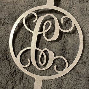 Initial C wreath door hanger